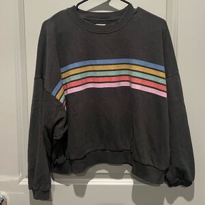 American Eagle Women’s Black & Rainbow Crewneck